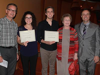 Scholarship recipients and their professors 